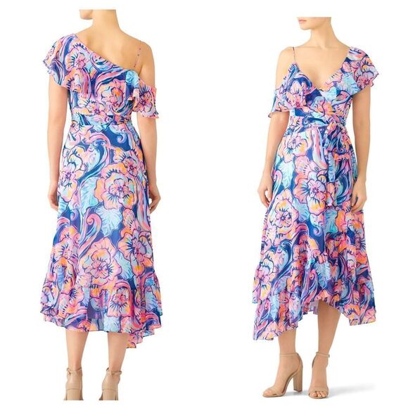 Lilly Pulitzer Mariana Wrap Dress Size MEDIUM - Picture 1 of 9